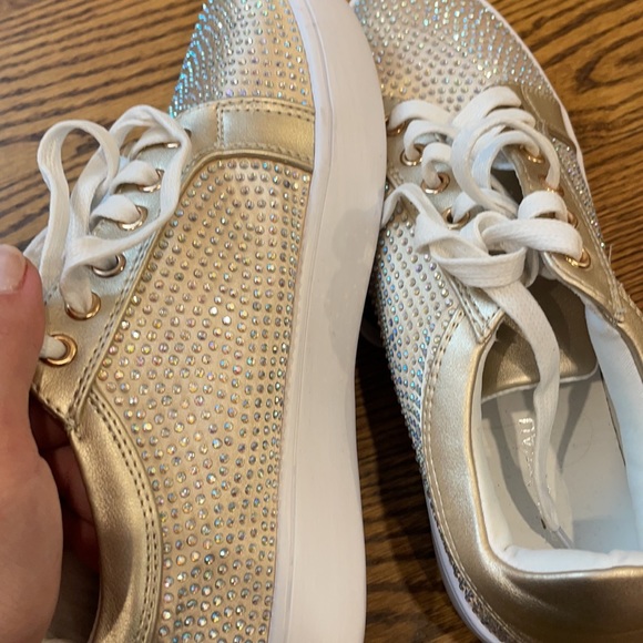 NEVER WORN crystal gold sneakers - Picture 4 of 4
